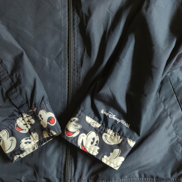 Disney World Black Cream Mickey Mouse Wind Breaker Rain Jacket XL Disney Parks - Picture 5 of 8